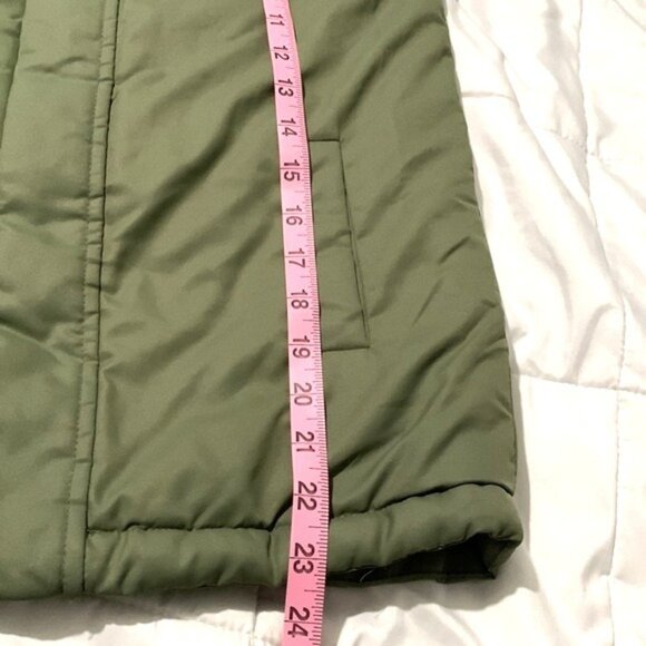 Cat & Jack Green Boys Hooded Parka Coat M Faux Fur Lining Recycled Polyester - Picture 13 of 14